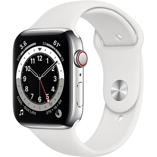 Apple Watch Series 6, 40mm, LTE Silver Stainless Steel/White Sport Band - Recondicionado Grau A+