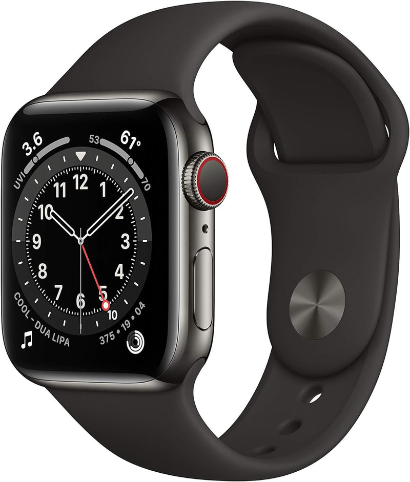 Apple Watch Series 6, 40mm, LTE Graphite Stainless Steel/Black Sport Band - Recondicionado Grau A+