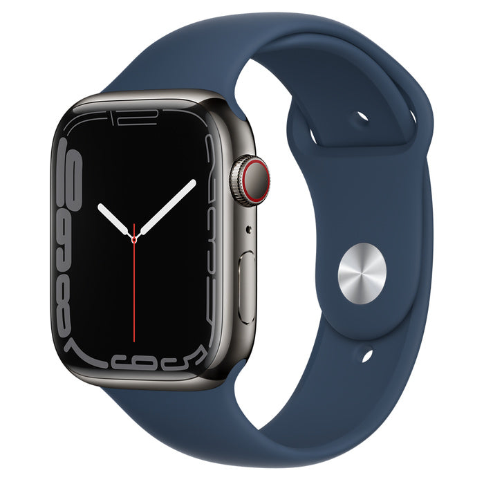 Apple Watch Series 7, 45mm, LTE Graphite Stainless Steel/Abyss Blue Sport Band - Recondicionado Grau A+