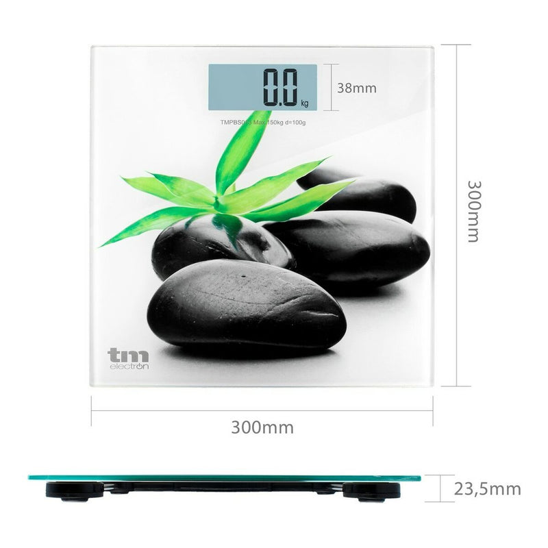 Balança digital para casa de banho TM Electron Zen Cinzento Slim (23 mm)