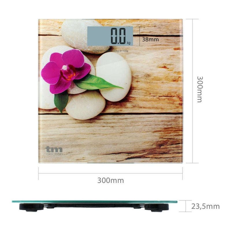 Balança digital para casa de banho TM Electron Zen Castanho Slim (23 mm)