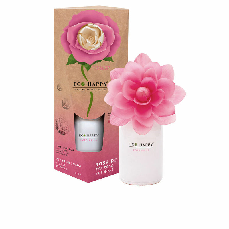 Ambientador Eco Happy Flor Rosa de chá Ecológico Ingredientes naturais Embalagem sustentável (75 ml)