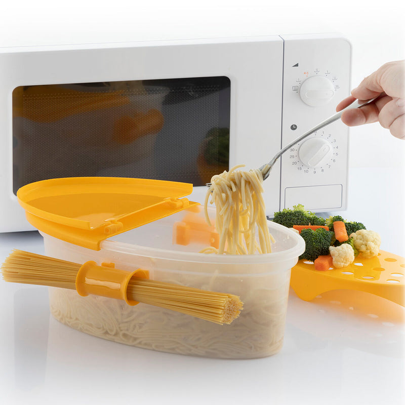 Caixa para Cozinhar Massa no Micro-ondas 4 em 1 com Acessórios e Receitas Pastrainest InnovaGoods